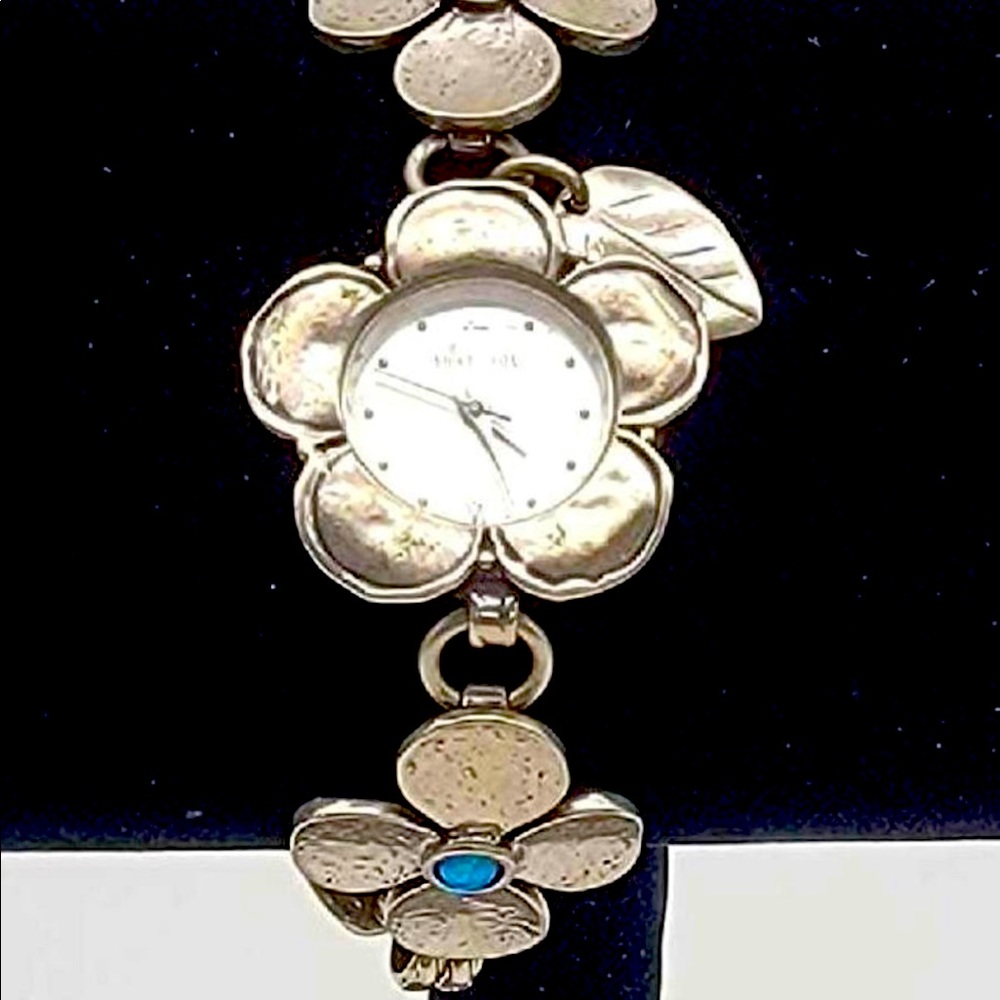 Shablool Sterling Silver & Opal Floral Watch